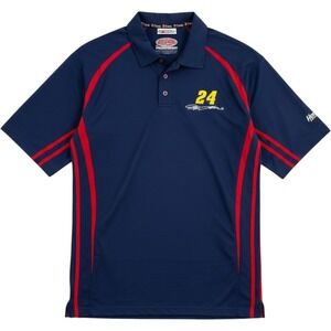 Chase Authentics Jeff Gordon 24 NASCAR‎ Racing Polo Shirt Navy Blue Mens XL